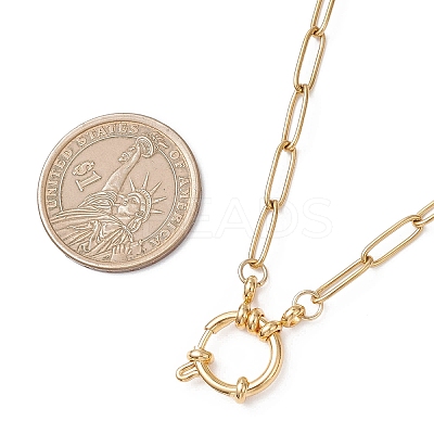 4MM 304 Stainless Steel Paperclip Chain Necklaces with Spring Ring Clasps NJEW-JN05708-1
