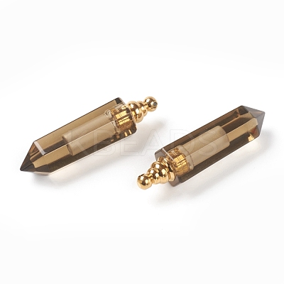 Faceted Natural Smoky Quartz Pointed Pendants G-H252-F03-1