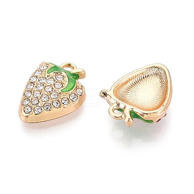 Alloy Rhinestone and Enamel Pendants PALLOY-T092-42G-01-1
