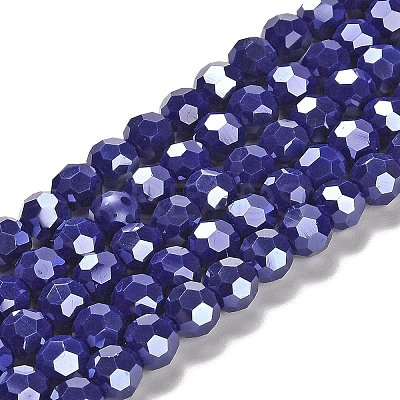 Electroplate Opaque Glass Beads Strands EGLA-A035-P8mm-A09-1