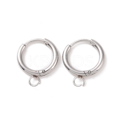 Tarnish Resistant Stainless Steel Huggie Hoop Earring Findings STAS-J400-36P-1