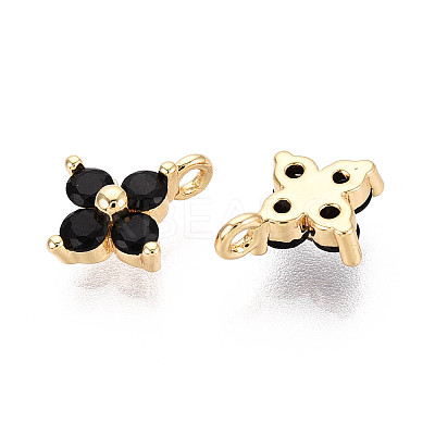 Brass Micro Pave Cubic Zirconia Pendants KK-D356-07-G-1