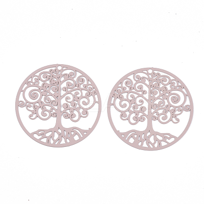 430 Stainless Steel Filigree Pendants LS-STAS-T042-06E-1