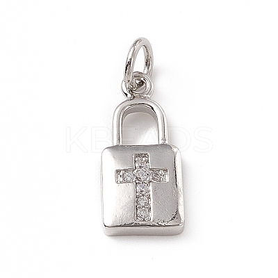 Brass Micro Pave Cubic Zirconia Pendants ZIRC-F132-45P-1