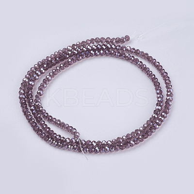 Electroplate Glass Beads Strands GLAA-F076-FR07-1