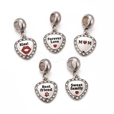 304 Stainless Steel European Dangle Charms STAS-F278-02P-1