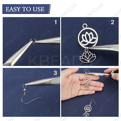 DIY Lotus Yoga Dangle Earring Making Kits DIY-SC0019-71-1