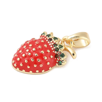 Brass Micro Pave Cubic Zirconia Enamel Pendants KK-M326-05C-G-1