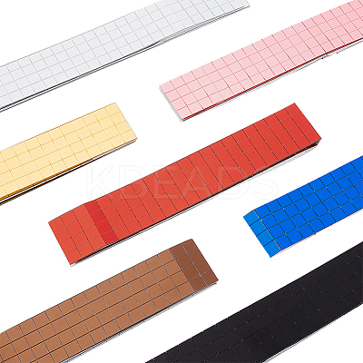 AHADEMAKER 7 Sets 7 Colors Acrylic Self-Adhesive Mosaic Tiles AJEW-GA0005-51-1