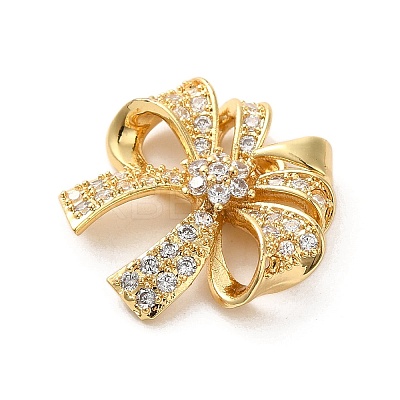 Rack Plating Brass Micro Pave Clear Cubic Zirconia Pendants KK-A206-05L-G-1