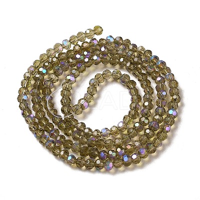 Electroplate Transparent Glass Beads Strands EGLA-A035-T3mm-L16-1