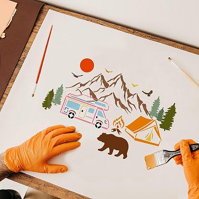 Plastic Reusable Drawing Painting Stencils Templates DIY-WH0172-533-1