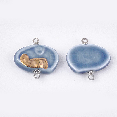 Handmade Porcelain Links connectors PORC-T002-106-1