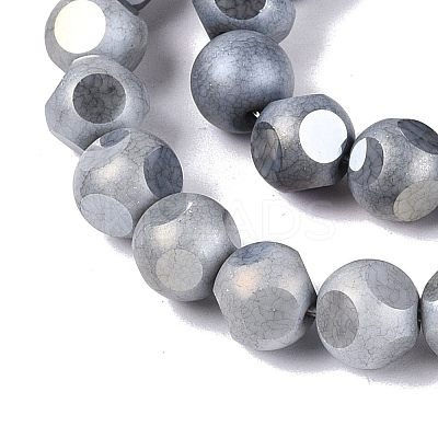 Ombre Effect Dyed Electroplate Opaque Glass Beads Strands EGLA-Q130-01A-01-1