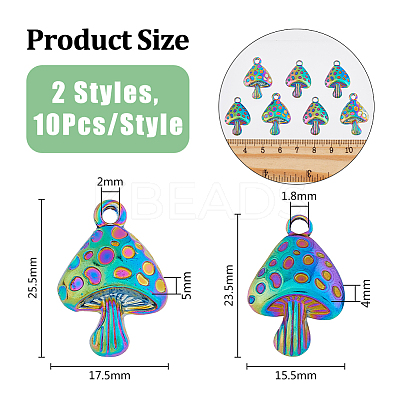 20Pcs 2 Style Alloy Pendants PALLOY-DC0001-12-1