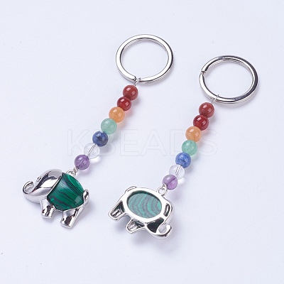Synthetic Malachite Chakra Keychain KEYC-P040-E02-1