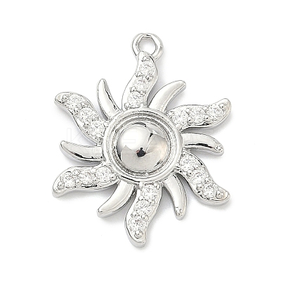 Brass Micro Pave Clear Cubic Zirconia Pendants KK-G548-01B-P-1