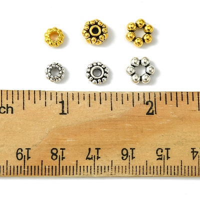 140Pcs 6 Styles Tibetan Style Alloy Spacer Beads FIND-FS0002-51-1