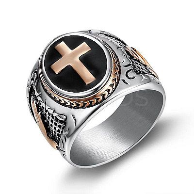 304 Stainless Steel Hand of God Figer Rings for Men FS-WG7F807-12-1