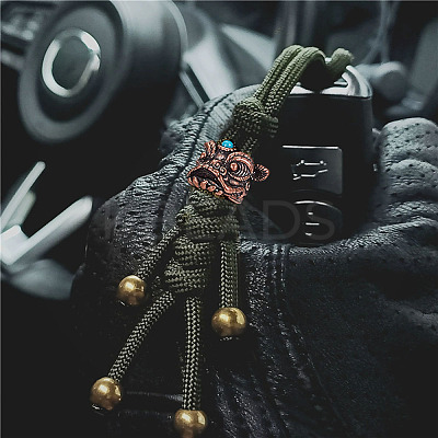 Outdoor EDC Tool Brass Parachute Rope European Beads KK-WH0081-44B-R-1