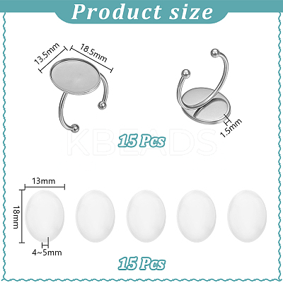 DIY Oval Cuff Ring Kits DIY-UN0008-15P-1