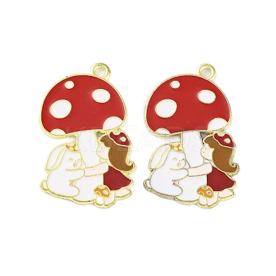 Golden Plated Alloy Enamel Pendants ENAM-Z017-09G-03-1