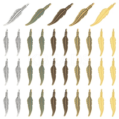 120Pcs 6 Colors Tibetan Style Alloy Pendants FIND-YW0006-89-1