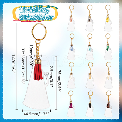 Trumpet Shape Transparent Blank Acrylic Keychain KEYC-AB00057-1