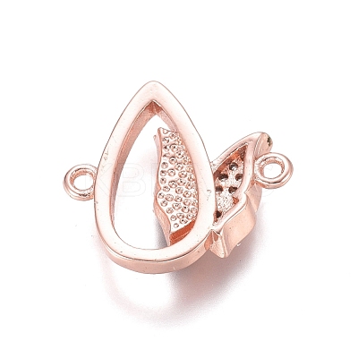 Brass Micro Pave Clear Cubic Zirconia Links connectors ZIRC-L085-64-1