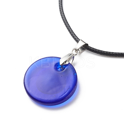 3Pcs 3 Size Lampwork Evil Eye Pendant Necklaces Set with Waxed Cords for Women NJEW-JN03954-1