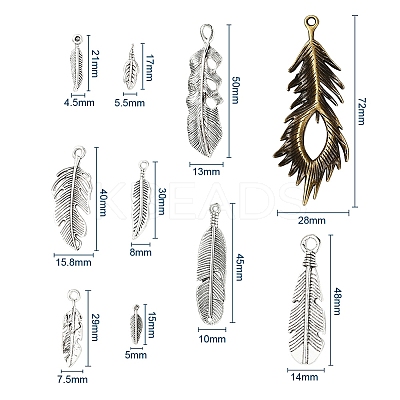20Pcs 10 Style Tibetan Style Alloy Pendant TIBEP-YW0001-32-1