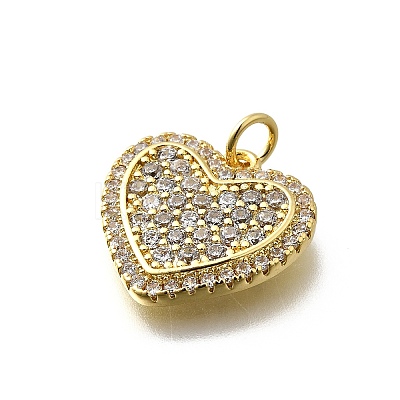 Brass Micro Pave Cubic Zirconia Pendants KK-P295-24G-1