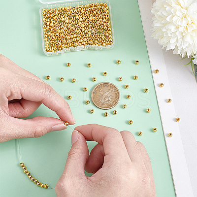300Pcs Rack Plating Brass Spacer Beads KK-UN0003-25-1