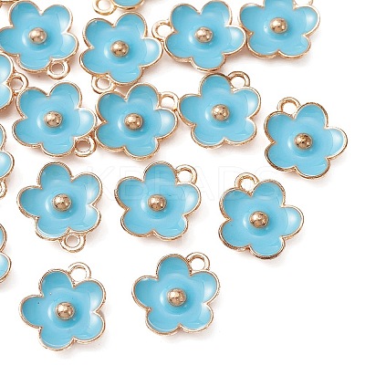 Light Gold Plated Alloy Enamel Pendants ENAM-YW0002-20C-1