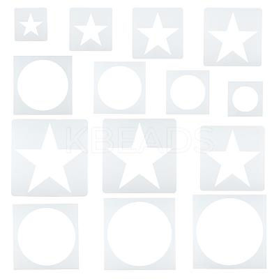 14Pcs Square PET Hollow Out Drawing Painting Stencils DIY-WH0308-410C-1