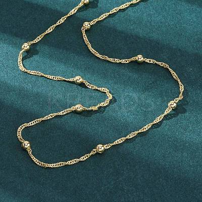 Brass Satellite Chains Necklace for Women NJEW-P265-35G-1