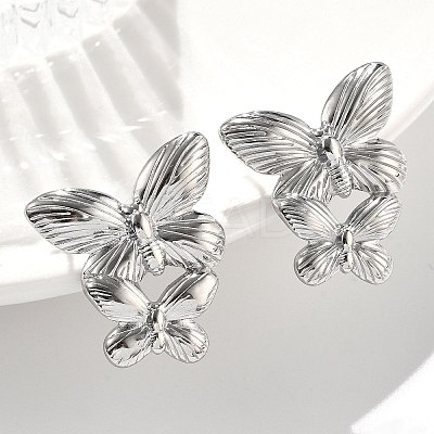 304 Stainless Steel Studs Earrings for Women EJEW-K306-24P-1