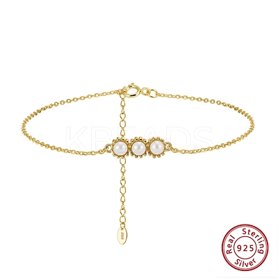925 Sterling Silver Link Bracelets BJEW-D343-03G-1