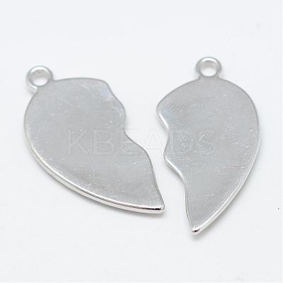 Heart Alloy Rhinestone Split Pendants TIBEP-S293-061P-FF-1