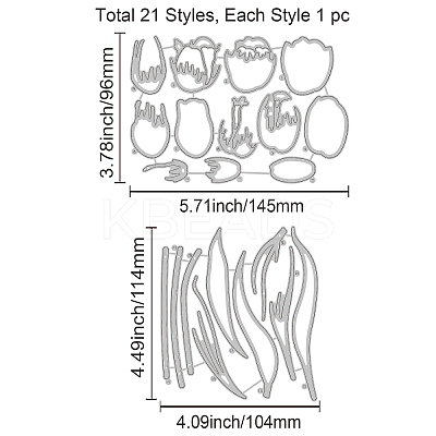 Carbon Steel Cutting Dies Stencils DIY-WH0309-1071-1