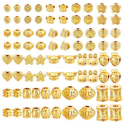 100Pcs 20 Styles Alloy Beads FIND-PH0026-76G-02-1