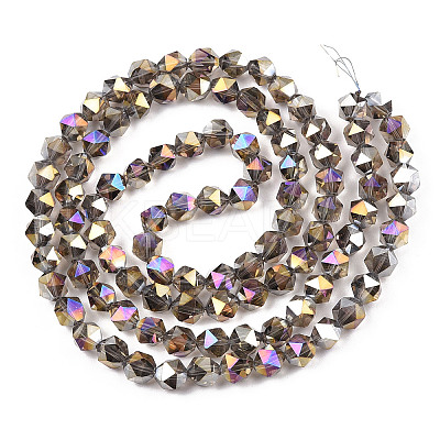 Electroplate Transparent Glass Beads Strands EGLA-T019-06K-1