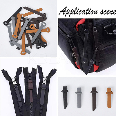 24Pcs 4 Colors Imitation Leather Zipper Pull Fixer Replacement for Tab Luggage Purse Repair Accessories DIY-GF0011-62B-1