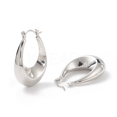 Brass Teardrop Thick Hoop Earrings for Women EJEW-I270-07P-1