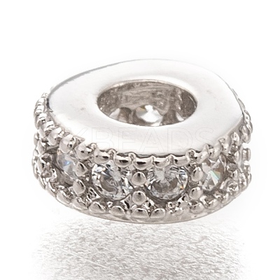 Brass Micro Pave Clear Cubic Zirconia Charms ZIRC-B002-41-02P-1
