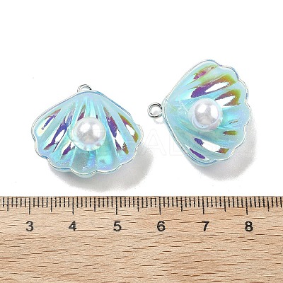 Resin Imitation Pearl Iridescent Pendants RESI-I062-01E-1