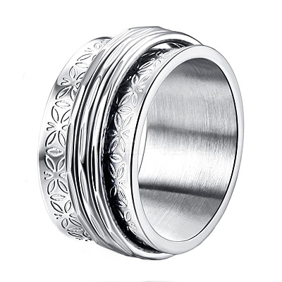 Retro Rotatable 304 Stainless Steel Finger Rings FS-WG84C22-07-1
