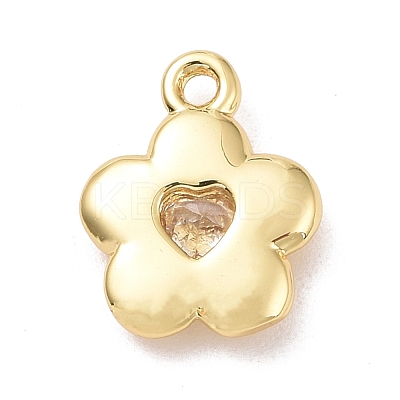 Eco-friendly Brass Micro Pave Clear Cubic Zirconia Pendants KK-D079-03G-1