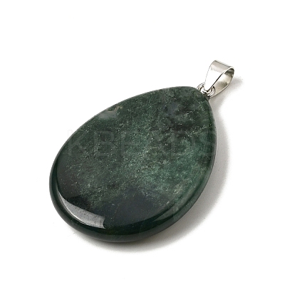 Natural Moss Agate Pendants G-F820-14P-18-1