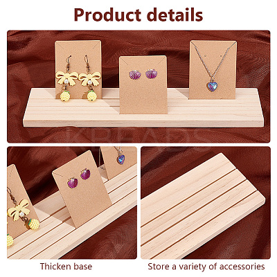 Wood Holder Stand for Earring Display Card ODIS-WH0038-81-1